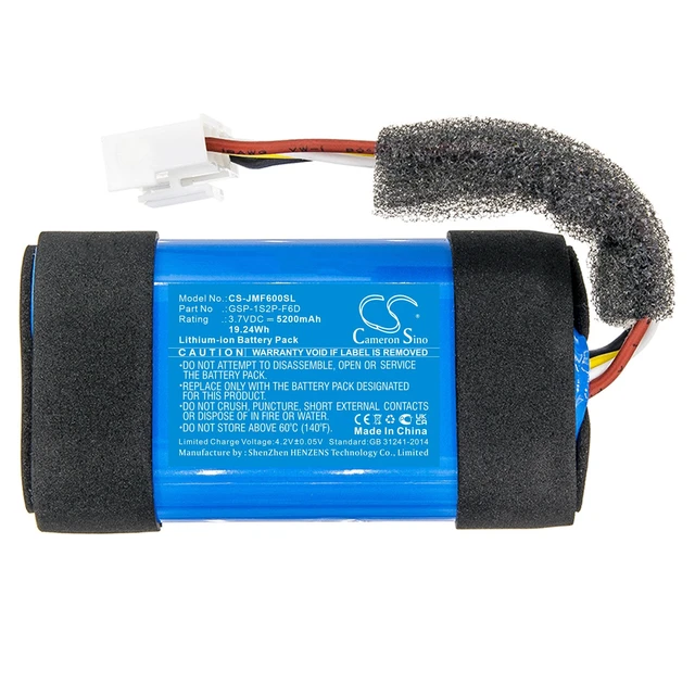 Alt view image 3 of 6 - Battery for JBL Flip 6 JBLFLIP6BLUAM GSP-1S2P-F6D JBLFLIP6REDAM Speaker 5200mAh