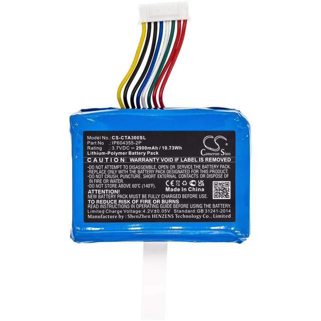Alt view image 3 of 7 - Battery for Castles V3 VEGA3000-3G Dejavoo Z9 Blue IP604355-2P CS-CTA300SL