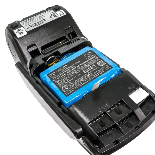 Alt view image 7 of 7 - Battery for Castles V3 VEGA3000-3G Dejavoo Z9 Blue IP604355-2P CS-CTA300SL