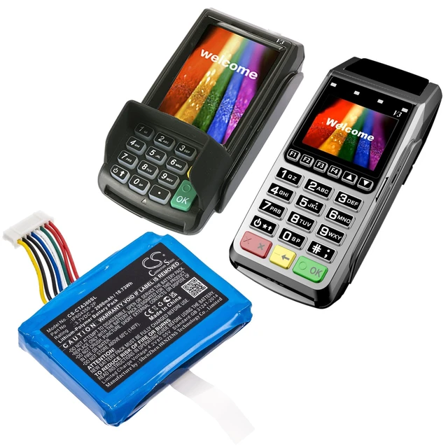 Alt view image 6 of 7 - Battery for Castles V3 VEGA3000-3G Dejavoo Z9 Blue IP604355-2P CS-CTA300SL