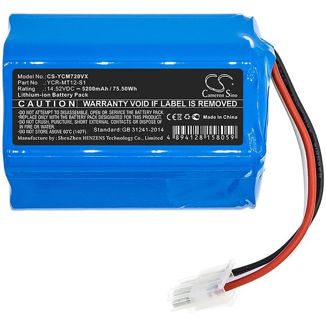 Alt view image 3 of 5 - Battery for Miele Scout RX2 120 RX3 iCLEBO O5 Omega YCR-M07-20W YCR-MT12-S1