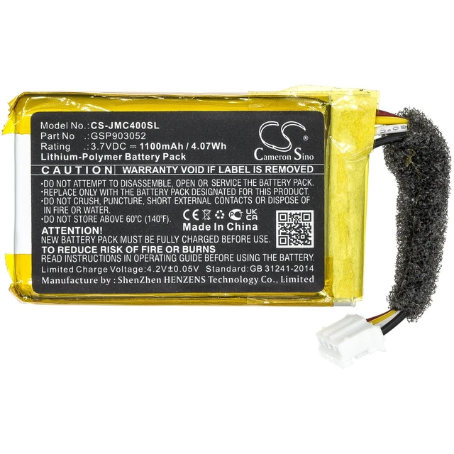 Alt view image 3 of 7 - Battery for JBL AN0402-JK0009880 Clip 4 GSP903052 Speaker CS-JMC400SL 1100mAh