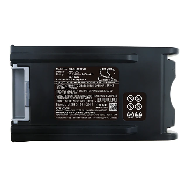 Alt view image 5 of 5 - Battery for Shark IC205 IF202 IF203Q IF205 IONFlex 2X DuoClean XBAT200 2400mAh