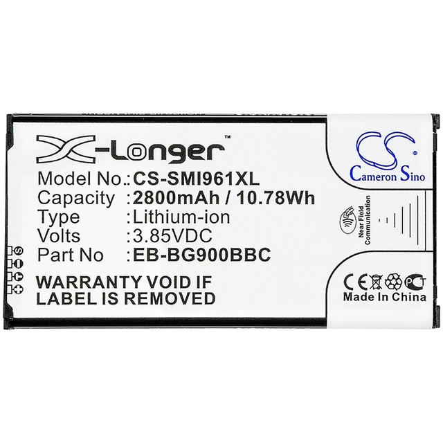 Alt view image 3 of 3 - Battery for Samsung EB-BG900BBC EB-BG900BBE EB-BG900BBK EB-BG900BBU Galaxy S5