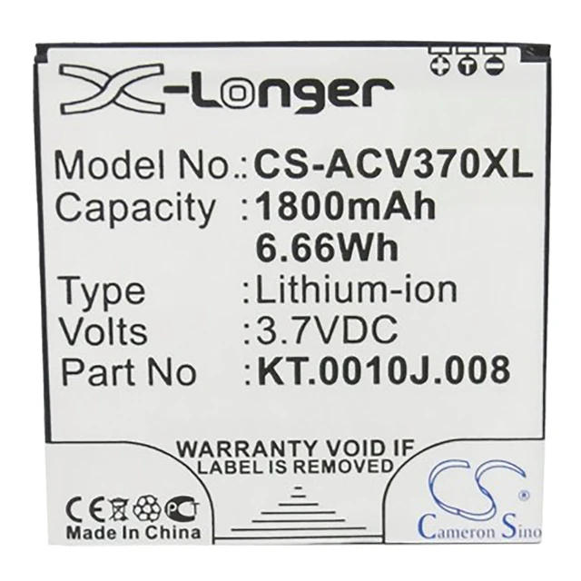 Alt view image 5 of 5 - Battery for Acer Liquid E2 Dou V370 JD-201212-JLQU-C11M-003 KT.0010J.008 Li-ion