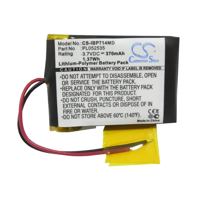 Alt view image 5 of 6 - Battery for iHealth BP5 E5E45A BP7 141DF1 PL052535 CS-IBP714MD 3.7v 370mAh