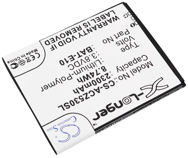 Alt view image 2 of 5 - Battery for Acer Liquid Z530 Z530S T02 BAT-E10 BAT-E10(1ICP4/58/71) KT.0010K.009