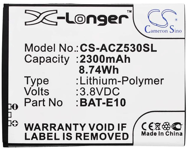 Alt view image 5 of 5 - Battery for Acer Liquid Z530 Z530S T02 BAT-E10 BAT-E10(1ICP4/58/71) KT.0010K.009