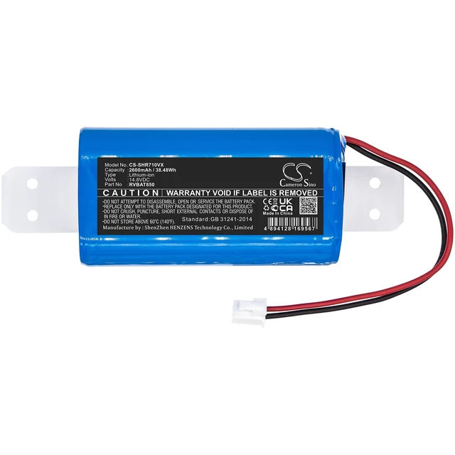 Alt view image 3 of 6 - Battery for Shark Robot ION RV761 RV1000 RV1001AE UR1005AE RVBAT850A 2600mAh