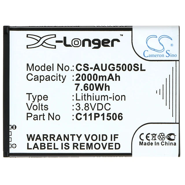 Alt view image 5 of 5 - Battery for Asus G500TG Live Dual SIM Z00VD ZC500TG ZenFone Go 5.5 C11P1506