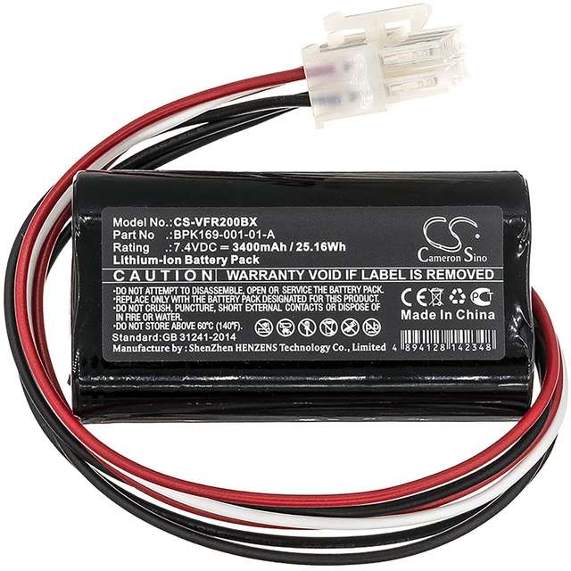 Alt view image 3 of 4 - Battery for Verifone PCA169-001-01 Ruby 2 CI BPK182-001 BPK169-001-01-A 3400mAh