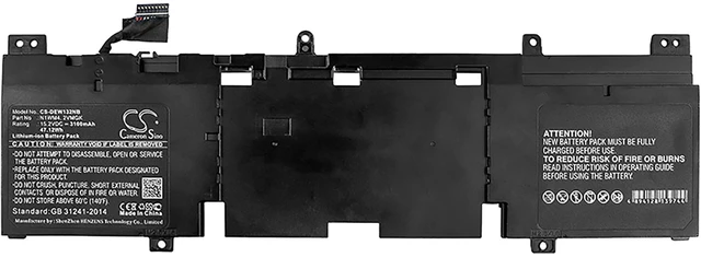 Alt view image 3 of 4 - Battery for DELL Alienware 13 R1 R2 AW13R2-1678SLV N1WM4 2VMGK 3V806 257V0 P56G