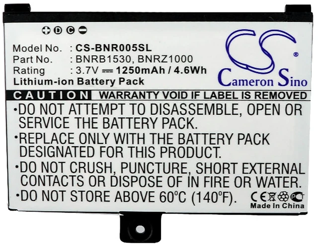 Alt view image 5 of 5 - Battery for Barnes & Noble BNRV100 BNRZ100 NOOK Classic BNRB1530 BNRB454261