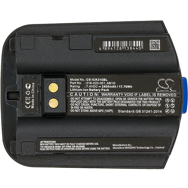 Alt view image 3 of 3 - Battery for Intermec CK30 CK31 CK32 318-020-001 AB1G Barcode Scanner CS-ICK310BL