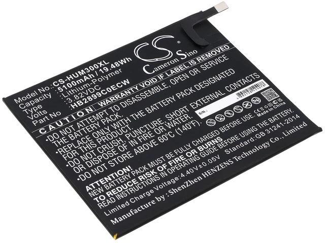 Main image of Battery for Huawei BTV-DL09 BTV-W09 Mediapad M3 TD-LTE HB2899C0ECW 3.82v 5100mAh