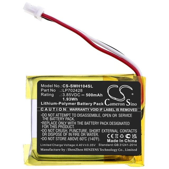 Alt view image 3 of 6 - Battery for Sony WF-1000XM4 Charging Case LP702428 CS-SWH104SL 3.85v 500mAh