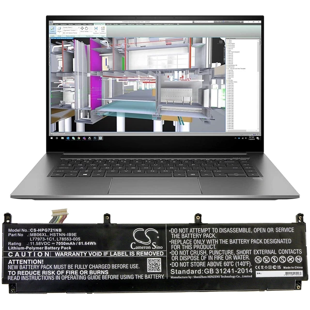 Alt view image 5 of 5 - Battery for MB06XL HSTNN-IB9E L77973-1C1 L78553-005 HP ZBook Studio G7 Create