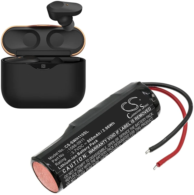 Alt view image 5 of 5 - Battery for Sony WF-1000XM3 Charging Case 1588-0911 CS-SWH110SL 3.7v 800mAh