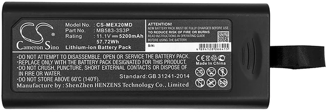 Alt view image 5 of 5 - Battery for Mindray DPM6 Passport 12 17m 022-000008-00 115-018012-00 LI23S002A
