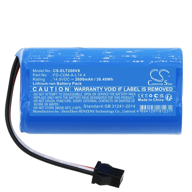Alt view image 3 of 5 - Battery for Dymosen FD-CDM-A-L14.4 Elfbot C1 D1 T2 M160 CS-ELT200VX 14.8V Li-ion