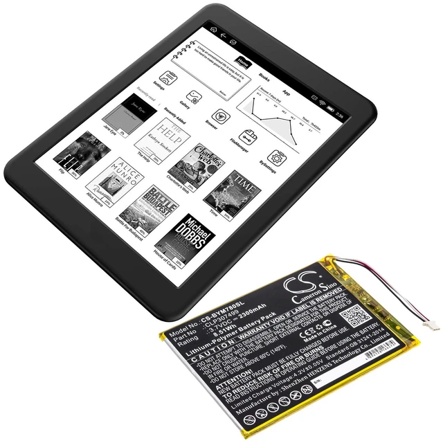 Alt view image 6 of 6 - Battery for Boyue likebook Mars 7.8" CLP307499 E-book E-reader CS-BYM780SL