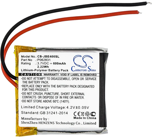 Alt view image 3 of 4 - Battery for JBL Synchros S400BT Tune 500BT 600BT P062831 Headset CS-JBE400SL