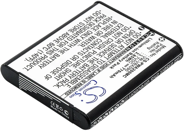 Alt view image 2 of 5 - Battery for Panasonic HX-WA03 HX-WA2 HX-WA20 VW-VBX090 VW-VBX090E VW-VBX090E-W