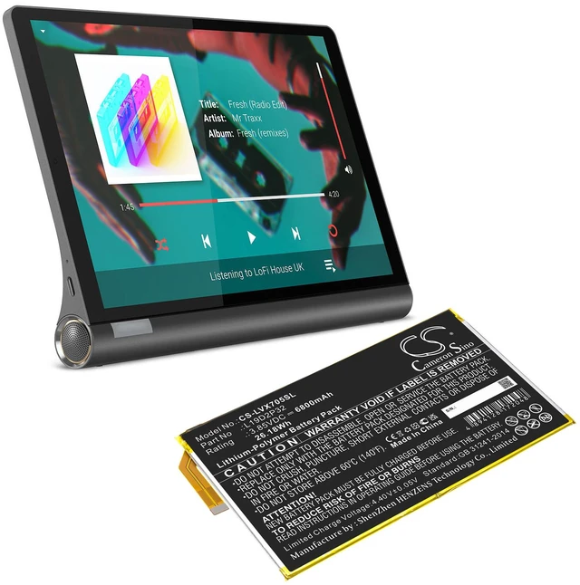 Alt view image 5 of 5 - Battery for Lenovo Yoga Smart Tab YT-X705F L19D2P32 Tablet CS-LVX705SL 3.85v