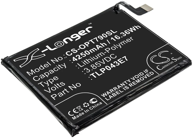 Main image of Battery for T-Mobile TLP043E7 TLp043E1 Revvl 5G CS-OPT790SL 3.85V Li-Polymer