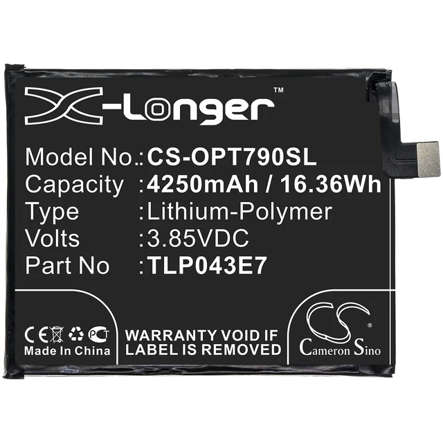 Alt view image 3 of 4 - Battery for T-Mobile TLP043E7 TLp043E1 Revvl 5G CS-OPT790SL 3.85V Li-Polymer