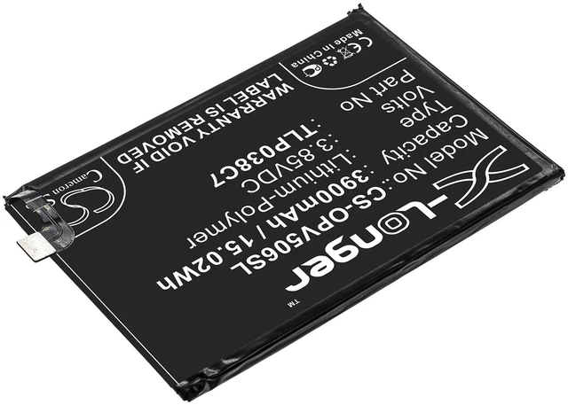 Alt view image 2 of 4 - Battery for Alcatel TLP038C7 5V OT-5060A OT-5060D CS-OPV506SL 3.85V Li-Polymer