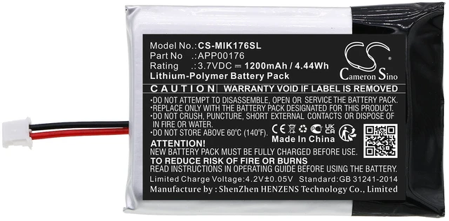 Alt view image 5 of 7 - Battery for MINN KOTA iPilot Link Remote BT Control APP00176 CS-MIK176SL 1200mAh