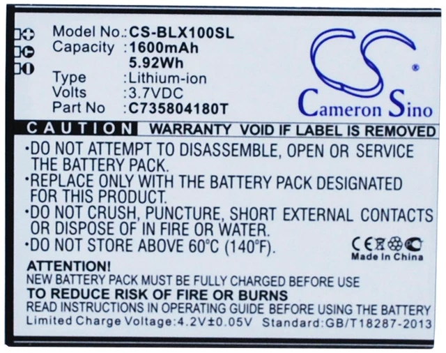 Main image of Battery for BLU L100 L100A L100i L102A Life Play X C735804180T CS-BLX100SL
