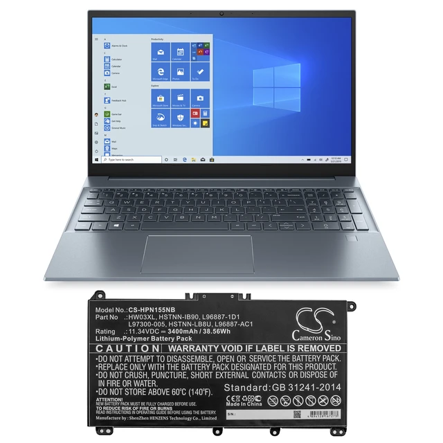 Alt view image 5 of 5 - Battery for HP Pavilion 15 HW03XL L96887-1D1 L96887-421 L96887-AC1 L97300-005