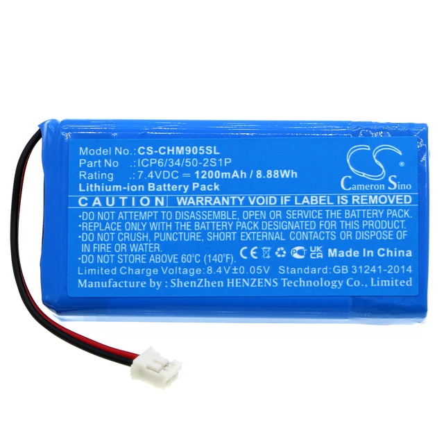 Alt view image 3 of 5 - Battery for Chord MOJO Headphone Amplifier ICP6/34/50-2S1P CS-CHM905SL 1200mAh