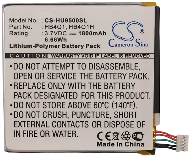 Alt view image 6 of 6 - Battery for Huawei Ascend D XL D1 T9200 U9200 U9500 U9500e HB4Q1 HB4Q1H HB4Q1HV