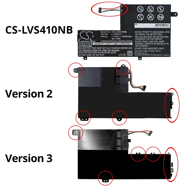 Alt view image 7 of 7 - Battery for Lenovo IdeaPad 300s-14ISK Yoga 500 80Q4 L14L2P21 5B10Q39204 L14M2P21