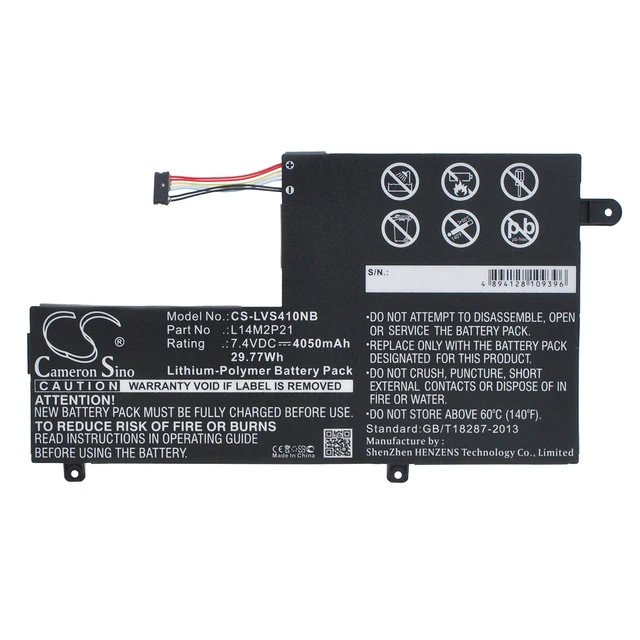 Alt view image 5 of 7 - Battery for Lenovo IdeaPad 300s-14ISK Yoga 500 80Q4 L14L2P21 5B10Q39204 L14M2P21