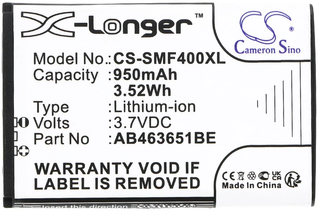 Alt view image 3 of 5 - Battery for Samsung AB463651BC AB463651BE AB463651BEC AB463651BU Blade Chat 322