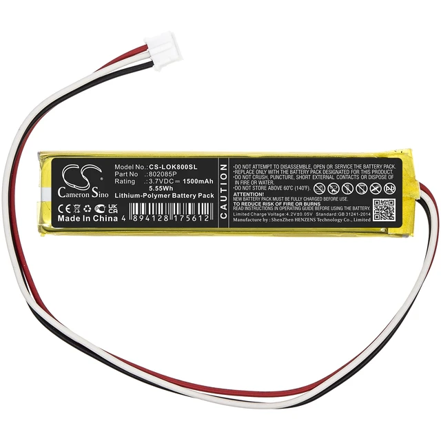 Alt view image 3 of 6 - Battery for Logitech K800 802085P Wireless Keyboard CS-LOK800SL 1500mAh 5.55Wh