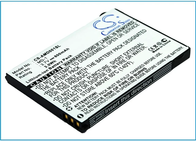 Main image of Battery for AMOI MD-1 VoIP Phone CS-AMD001SL 3.7v 800mAh 3.0Wh Li-ion