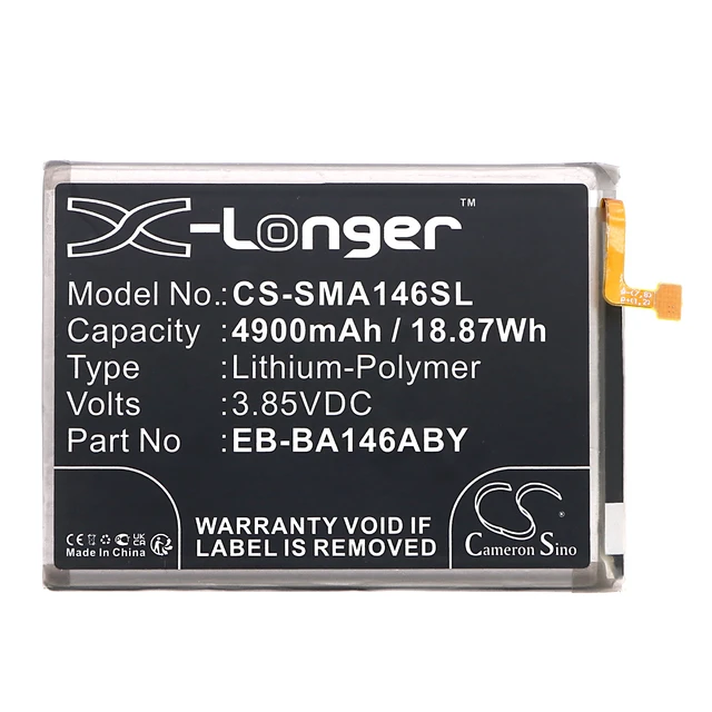 Alt view image 3 of 5 - Battery for Samsung EB-BA146ABY GH43-05150A WT-S-W1 Galaxy A14 SM-A146A SM-A146U