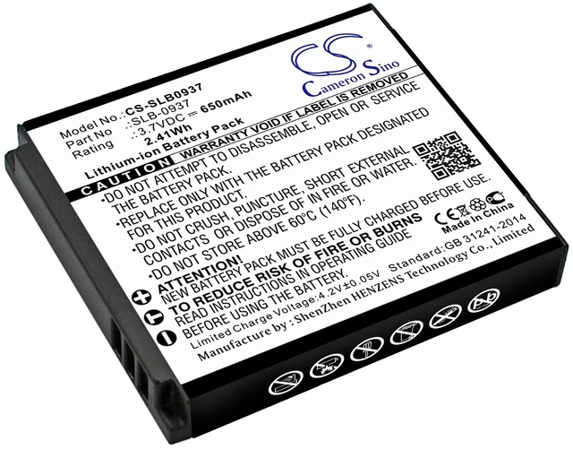 Main image of Battery for Samsung CL5 i8 L730 L830 NV33 NV4 PL10 SLB-0937 CS-SLB0937 650mAh