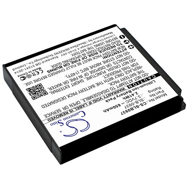 Alt view image 2 of 4 - Battery for Samsung CL5 i8 L730 L830 NV33 NV4 PL10 SLB-0937 CS-SLB0937 650mAh