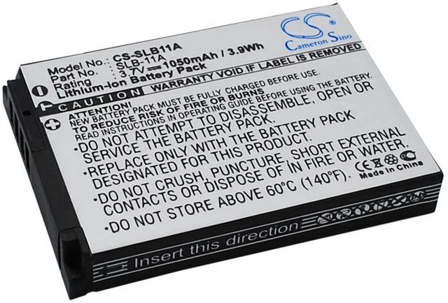 Alt view image 2 of 5 - Battery for Samsung EX1 ST1000 TL240 WB100 WB550 WB5500 EA-SLB11A SLB11A SLB-11A