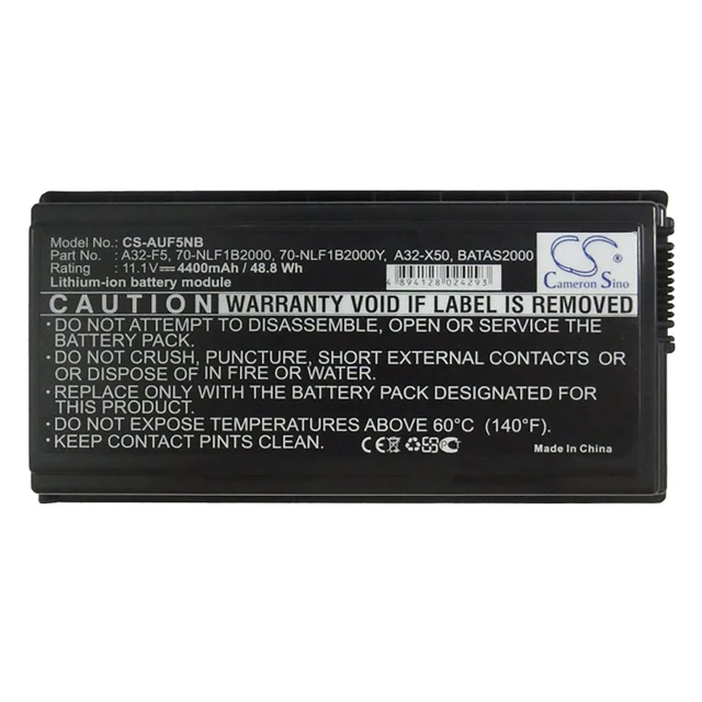Alt view image 5 of 6 - Battery for Asus F5 70-NLF1B2000Y 70-NLF1B2000Z 90-NLF1B2000Y A32-F5 BATAS2000