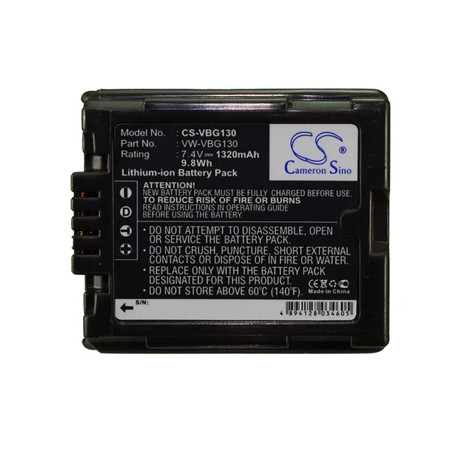 Alt view image 4 of 4 - Battery for Panasonic DMW-BLA13 DMW-BLA13A DMW-BLA13AE VW-VBG130 VW-VBG130-K