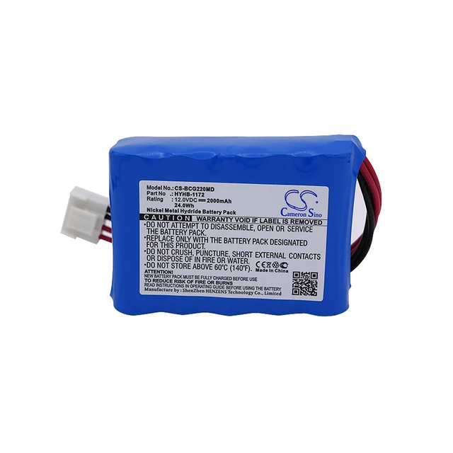 Alt view image 5 of 5 - Battery for EDANINS ECG-1A Eton 2303G SPRING ECG-901B Biomed ECG-220 HYHB-1172