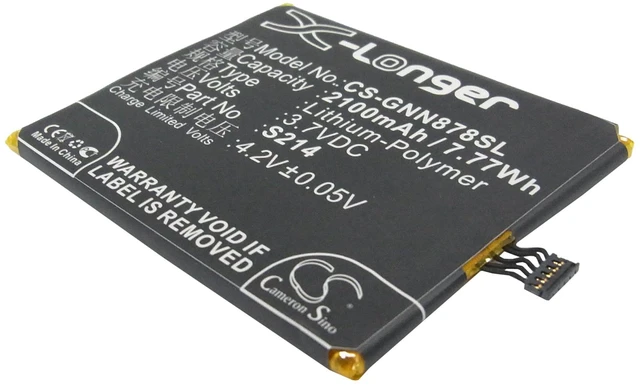 Main image of Battery for GIONEE GN878 S214 Mobile SmartPhone CS-GNN878SL 3.7v X-Longer