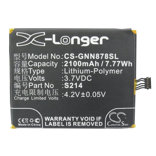 Alt view image 5 of 6 - Battery for GIONEE GN878 S214 Mobile SmartPhone CS-GNN878SL 3.7v X-Longer
